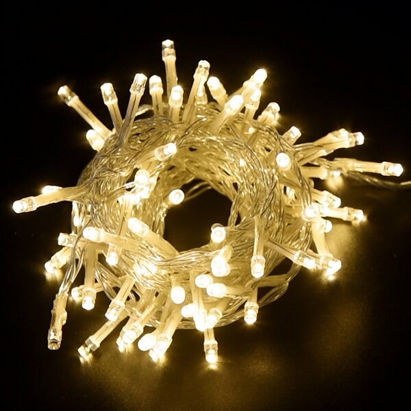 Catena di luci 25 metri da 500 Led Bianco Caldo con cavo trasparente Wisdom