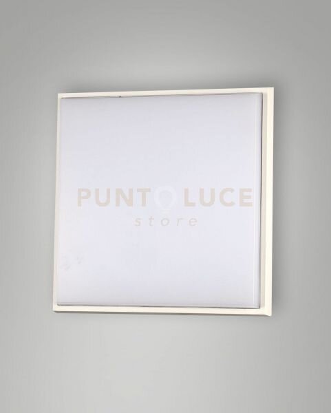 Desdy plafoniera led bianca l.24x24cm a led 23w 3000k 2700 lm in al