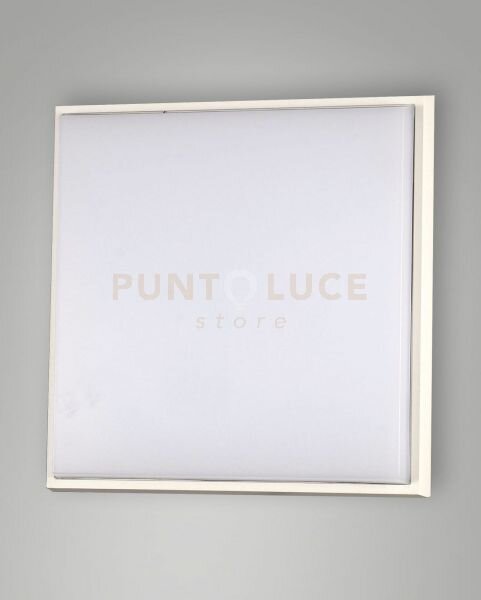 Desdy plafoniera led bianca l.30x30cm 3000k 3220 lm 30w in allum