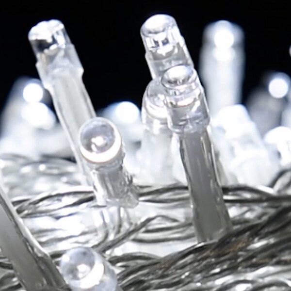 Catena di luci 25 metri da 500 Led Bianco Freddo con cavo trasparente Wisdom