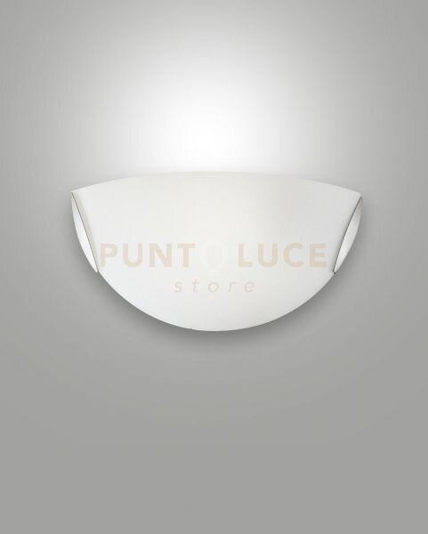 Fox applique bianco 1 luce attacco e27 in metallo e vetro