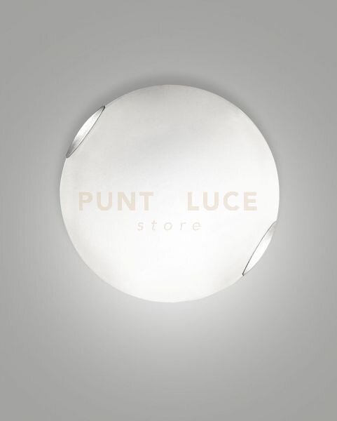 Fox plafoniera d.40 bianco 2 luci attacco e27 in metallo e vetro
