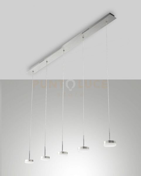 Dunk sospensione 5 luci alluminio a led 3000k - 40w - 3780 lm dimme
