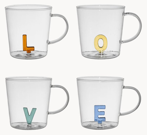 Set di 4 tazze in vetro borosilicato Colorea