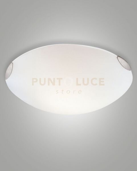 Fox plafoniera d.50 bianco 3 luci attacco e27 in metallo e vetro