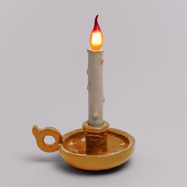 Lampade da tavolo SELETTI, Grimm Bugia, dimmerabile, Dorato / Ottone, Soggiorno, Plastica, Design
