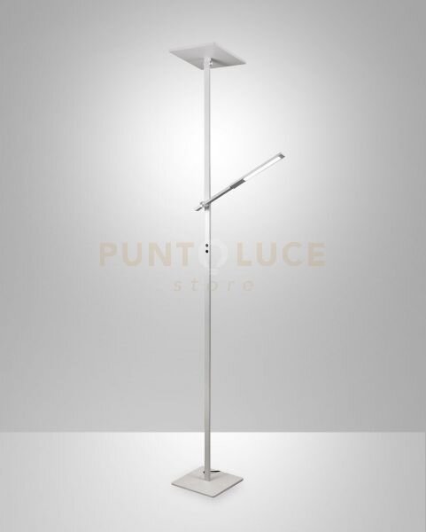 Ideal lampada da terra in alluminio bianco 2 luci a led 3000k - 40w