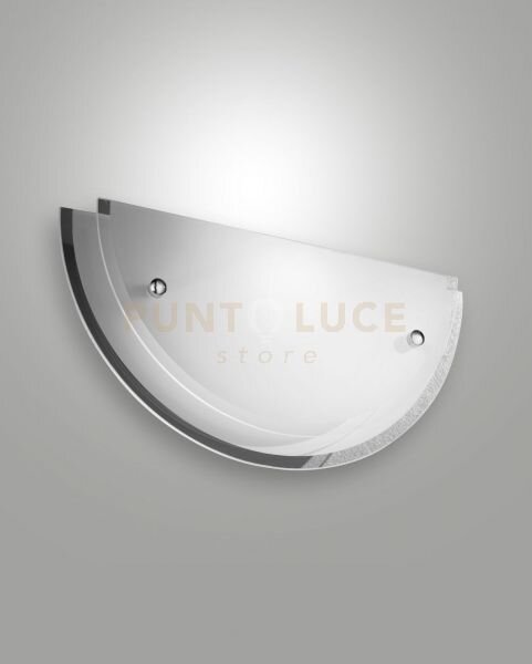 Hill applique bianca l.33cm in vetro e metallo 1 luce attacco e27