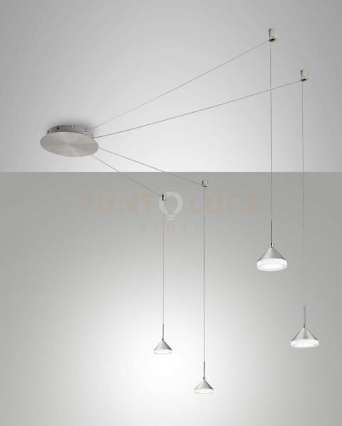 Isabella sospensione 4 luci alluminio spostabile a led 3000k - 32w 