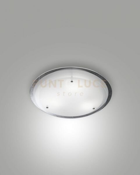 Hill plafoniera bianca d.33cm in vetro e metallo 1 luce attacco e27
