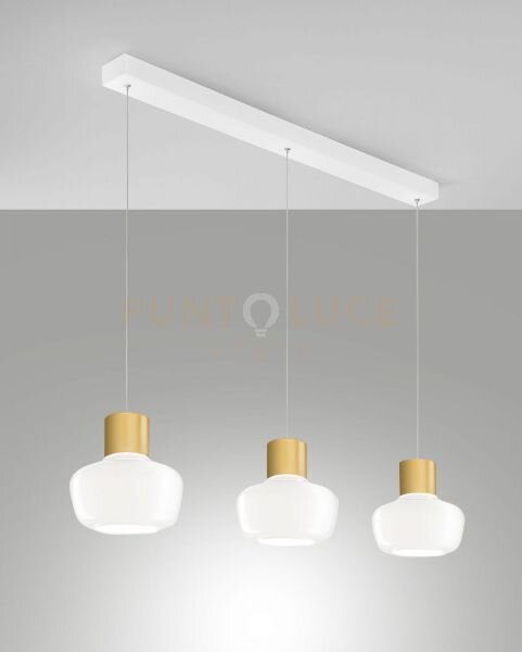 Kino sospensione bianca 3 luci a led 3000k - 36w - 3900 lm lm dimme