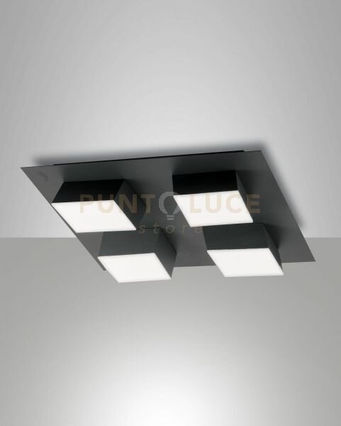 Lucas plafoniera antracite 4 luci dimmerabile 48w 3000k 4160lm