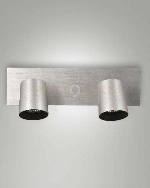 Modo spot alluminio spazzolato 2 luci alluminio spazzolato orienta