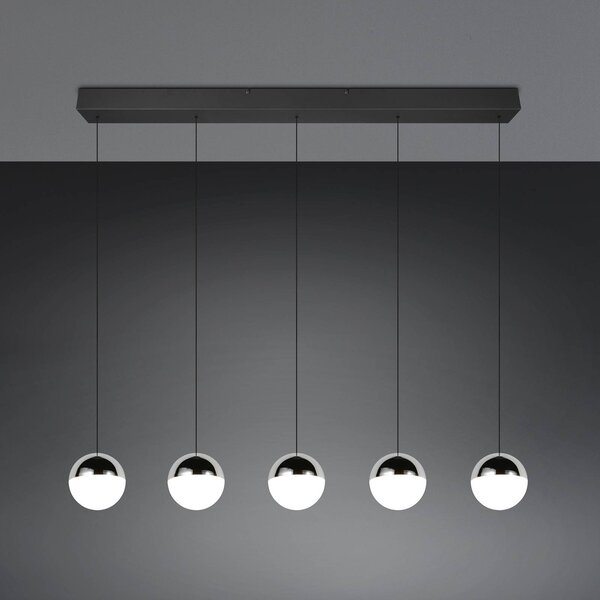 Reality Leuchten Lampada a sospensione Senta, Cromo / Argento, Soggiorno / Sala da pranzo, Plastica, Moderno, Lampada a sospensione