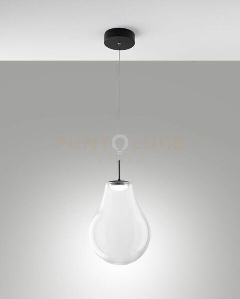 Noa sospensione trasparente 1 luce in vetro attacco led cct 14w - 1