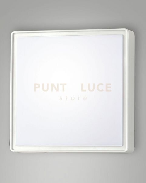 Oban plafoniera bianca 2 luci attacco e27 l.30x30cm ip65