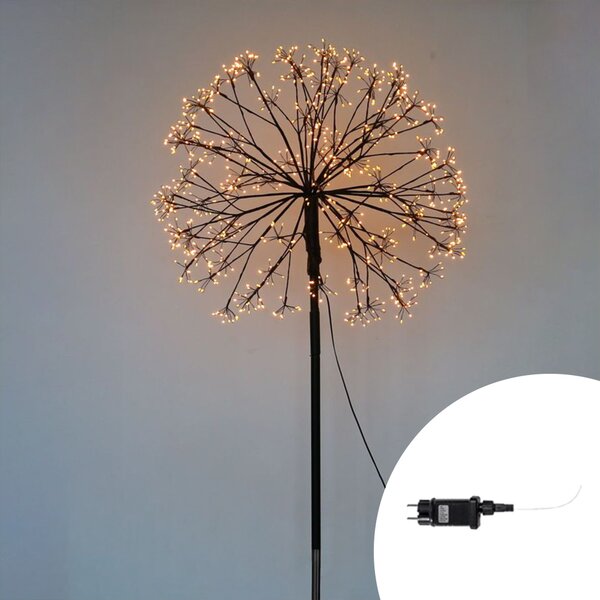 Lampada da terra Dente di leone luminoso altezza 60cm 400 Led Bianco Caldo 3000K Wisdom