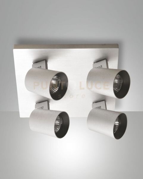 Modo spot alluminio spazzolato 4 luci alluminio spazzolato orienta