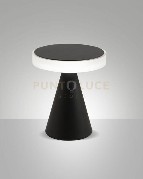 Neutra da tavolo nera h.20cm a led 3000k - 8w - 750 lm dimmerabile