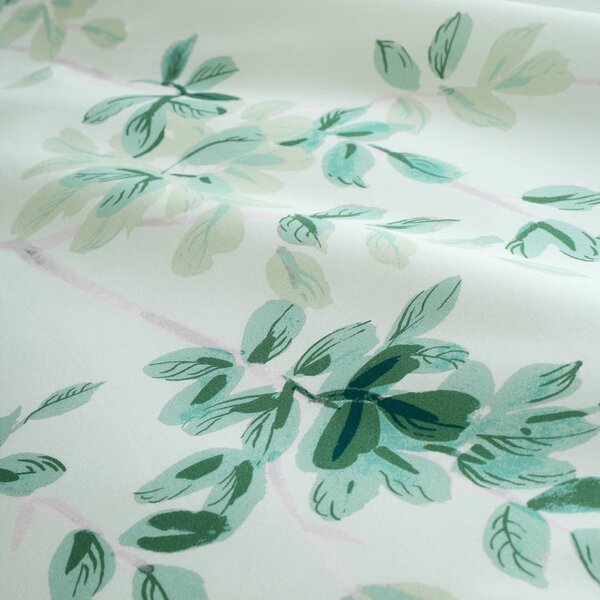 Biancheria da letto bianca/verde in cotone per letto singolo 135x200 cm Scenic Leaves – RHS