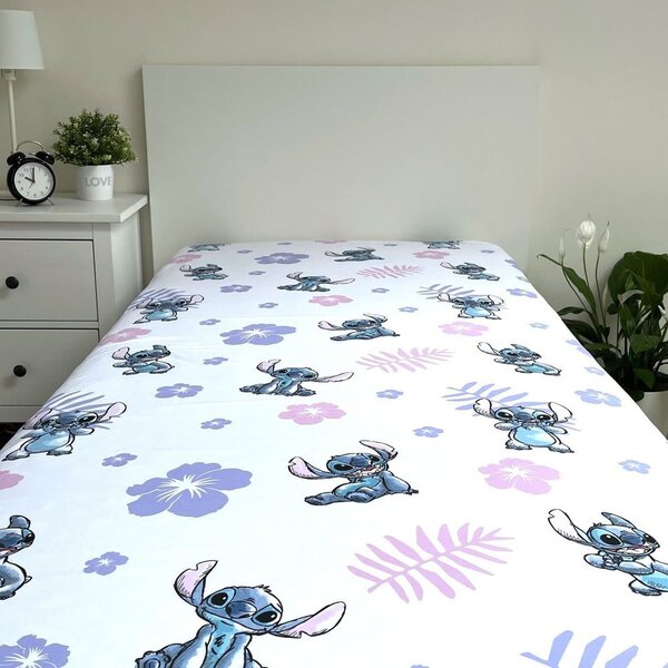Lenzuolo con angoli per bambini in cotone per letto singolo 90x200 cm Lilo and Stitch – Jerry Fabrics