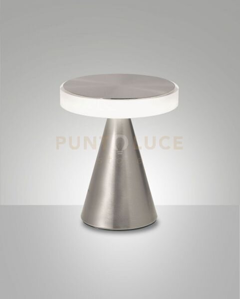 Neutra da tavolo nichel satinato h.20cm a led 3000k - 8w - 750 lm 
