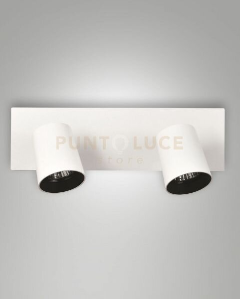 Modo spot bianco 2 luci alluminio spazzolato orientabile attacco 