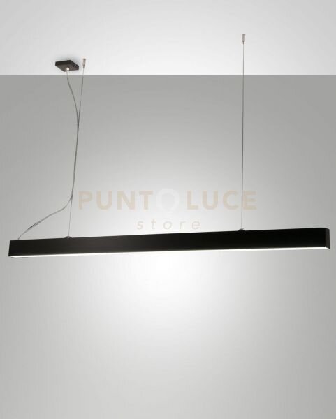 Next lampadario a sospensione nero l.142x4,6cm dimmerabile doppia e