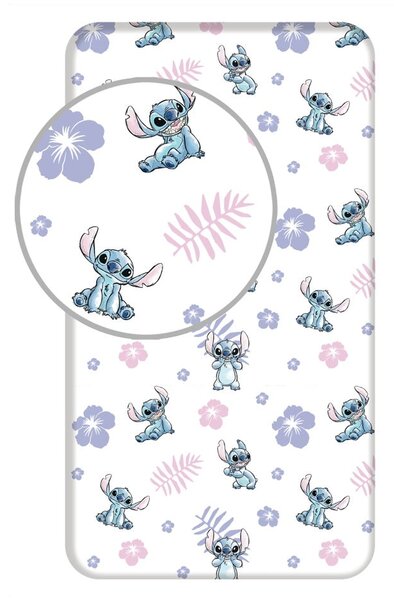 Lenzuolo con angoli per bambini in cotone per letto singolo 90x200 cm Lilo and Stitch – Jerry Fabrics