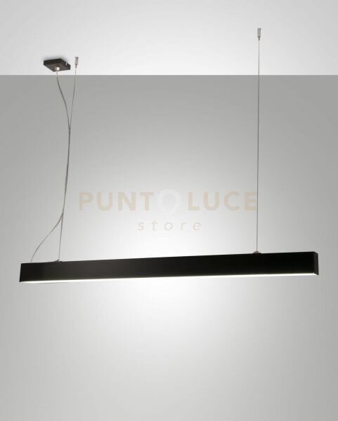 Next lampadario a sospensione nero l.112x4,6cm dimmerabile doppia e