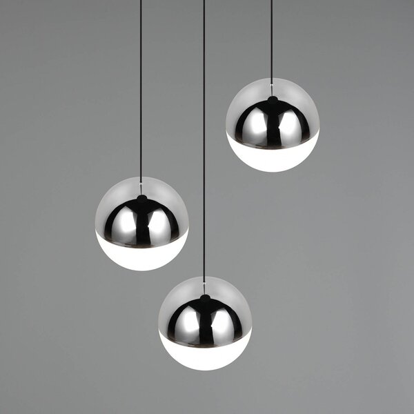 Reality Leuchten Lampada a sospensione Senta, Cromo / Argento, Soggiorno / Sala da pranzo, Plastica, Moderno, Lampada a sospensione