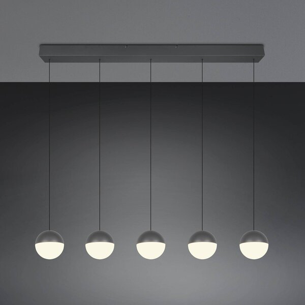Reality Leuchten Lampada a sospensione Senta, Nero, Soggiorno / Sala da pranzo, Plastica, Moderno, Lampada a sospensione