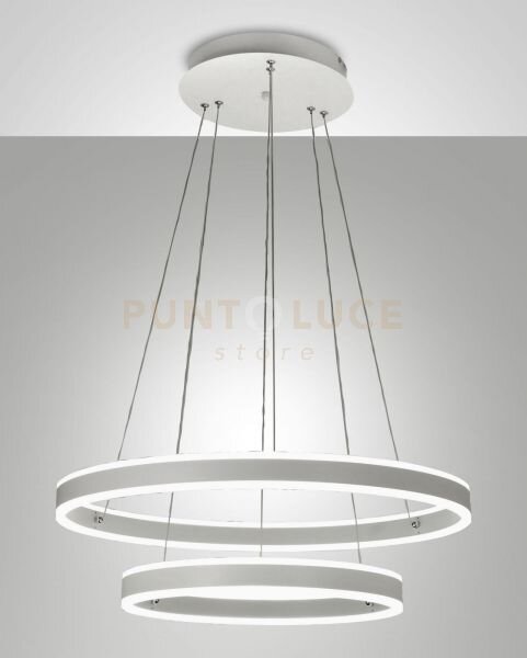 Palau lampadario a sospensione bianca 2 rings a led 3000k - 108w -