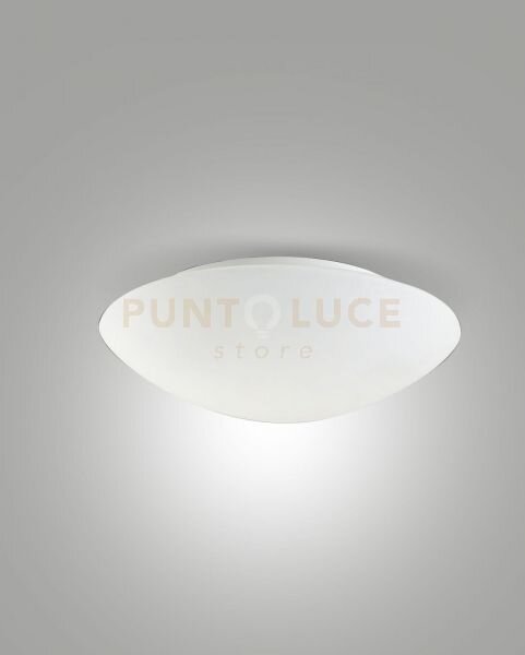 Pandora plafoniera bianca diametro 30cm in vetro 1 luce attacco e27