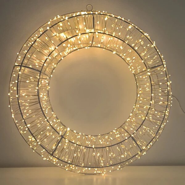 Ghirlanda decorativa luminosa 30cm 600 Led in metallo Bianco Caldo Wisdom