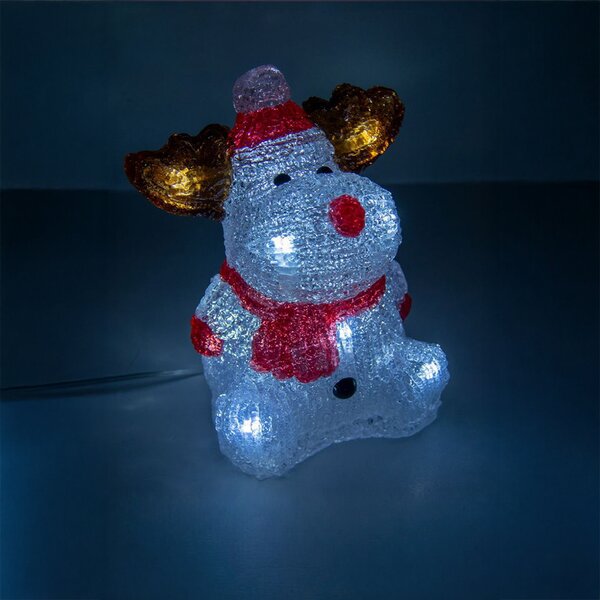 Alce luminosa 3D 30 Led 15cm in acrilico a batteria Wisdom