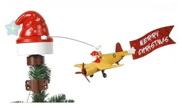 Puntale rotante Aeroplano applicabile sulla punta dell’Albero di Natale musicale Wisdom