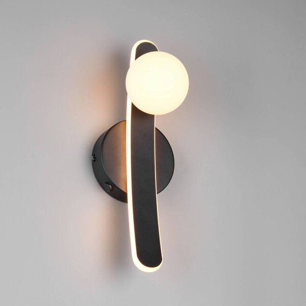 Trio Lighting Applique da parete Napoli, dimmerabile, Nero, Soggiorno / Sala da pranzo, Metallo, Moderno, Applique