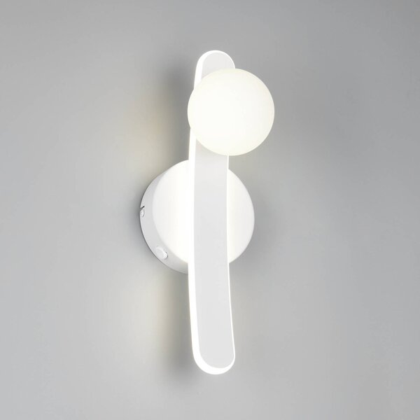 Trio Lighting Applique da parete Napoli, dimmerabile, Bianco / Opale, Soggiorno / Sala da pranzo, Metallo, Moderno, Applique