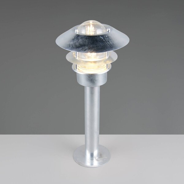 Trio Lighting Lampione da giardino Ruvuuma, dimmerabile, Alluminio / Grigio / Zincato, Metallo, Lampada da esterni