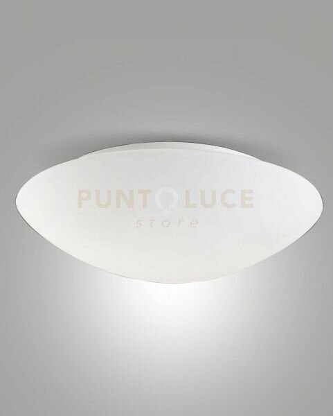 Pandora plafoniera bianca diametro 46cm in vetro 2 luci attacco e27