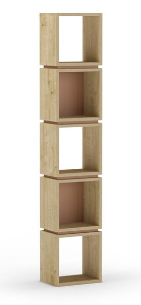 Libreria in rovere decorato color mattone-naturale 32x167 cm Lofty - Marckeric