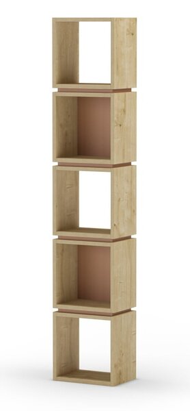 Libreria in rovere decorato color mattone-naturale 32x167 cm Lofty - Marckeric