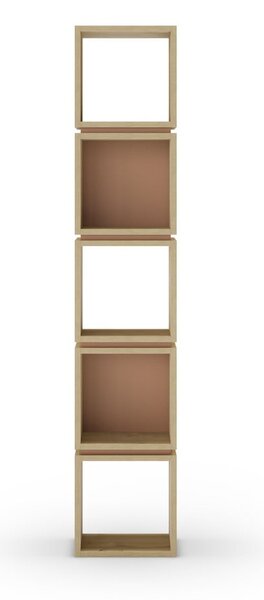 Libreria in rovere decorato color mattone-naturale 32x167 cm Lofty - Marckeric