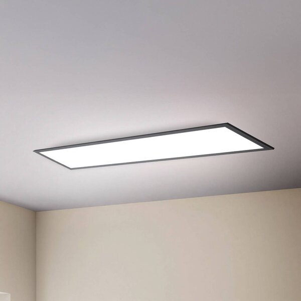 B.K. Licht Pannello LED Odin telecomando CCT, 100 x 25 cm, nero Odin, dimmerabile, Nero, Studio / Ufficio, Metallo, Moderno, Pannello LED