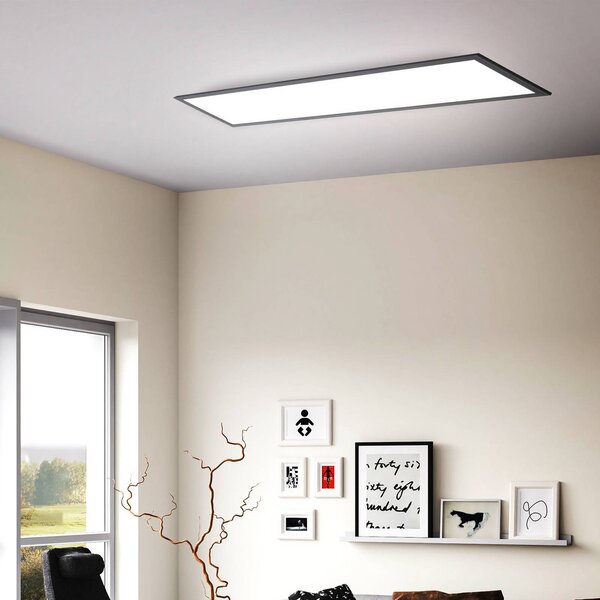 B.K. Licht Pannello LED Odin on/off, 100 x 25 cm, nero, 4.000 K, Nero, Studio / Ufficio, Metallo, Moderno, Pannello LED
