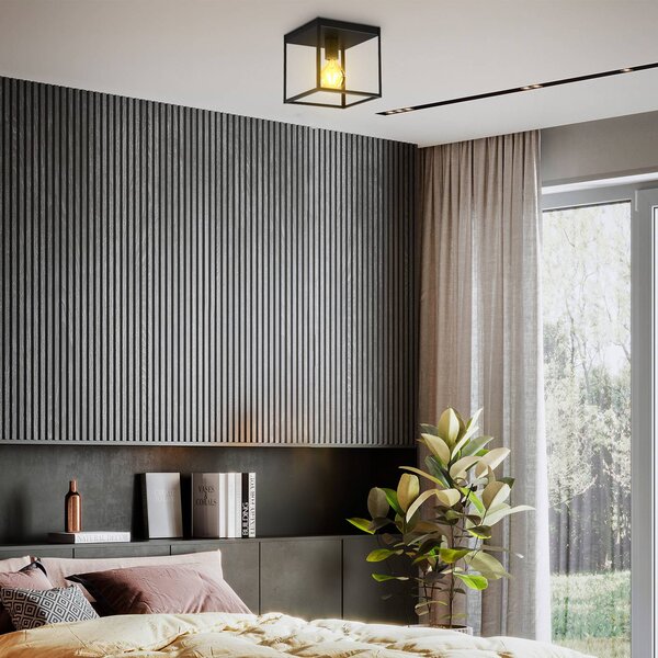 B.K. Licht Plafoniera soffitto Indu, dimmerabile, Nero, Corridoio, Metallo, Moderno, Plafoniera