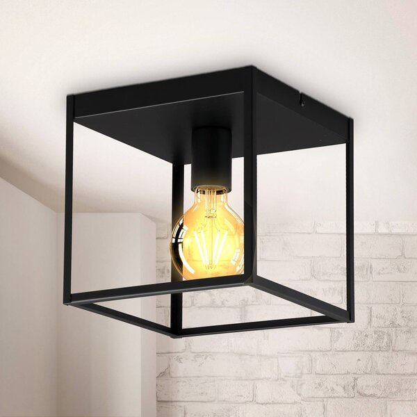 B.K. Licht Plafoniera soffitto Indu, dimmerabile, Nero, Corridoio, Metallo, Moderno, Plafoniera