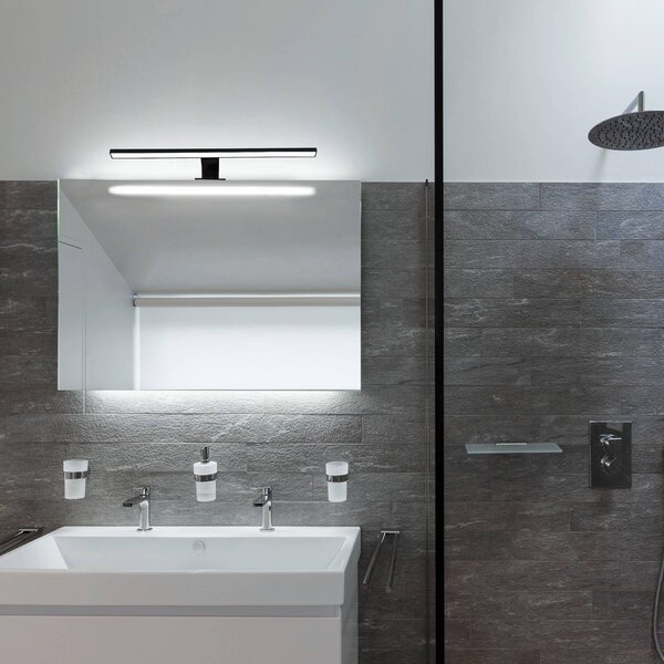 B.K. Licht Applique da parete Bill, Nero, Bagno, Metallo, Moderno, Applique