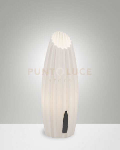 Nadine lampada da tavolo bianco in metallo e plastica riciclata att